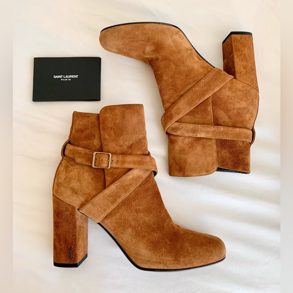 Authentic Yves Saint Laurent Suede High Heel Booties